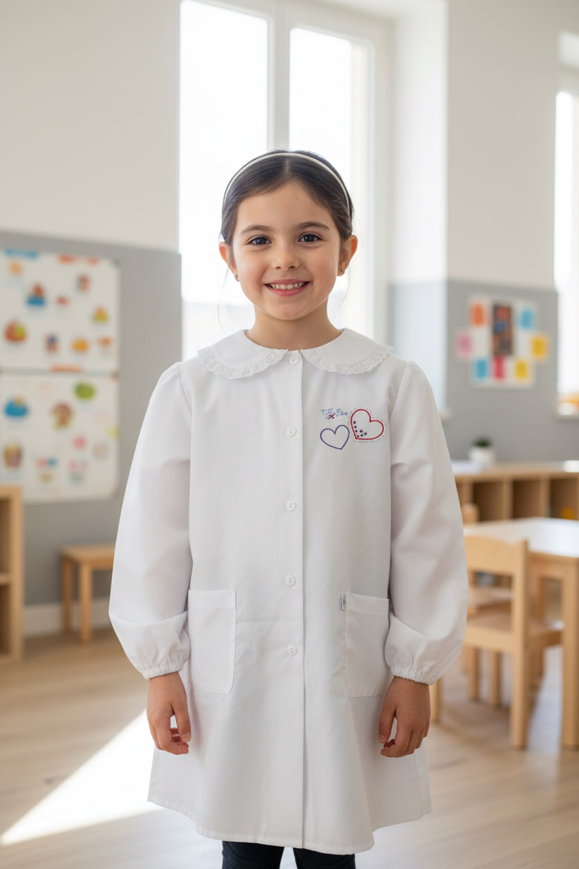 Grembiule scuola bambina bianco con bottoni tutto scuola