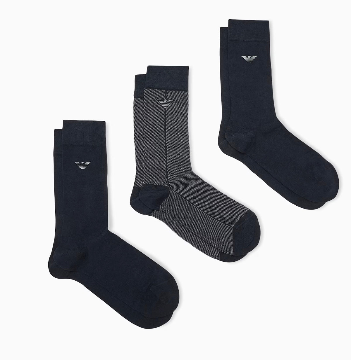 Emporio Armani SET DI 3 PAIA DI CALZINI CORTI IN COTONE CON LOGO