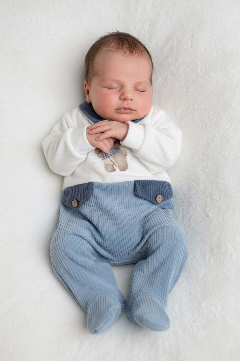 Tutina neonato in ciniglia Gary