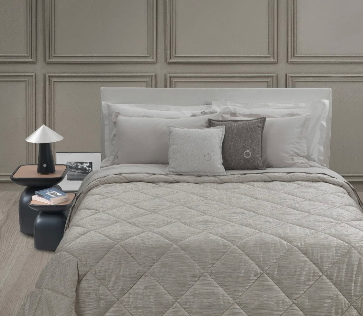 Trapunta Trussardi Tract Geometrico in Raso Jacquard