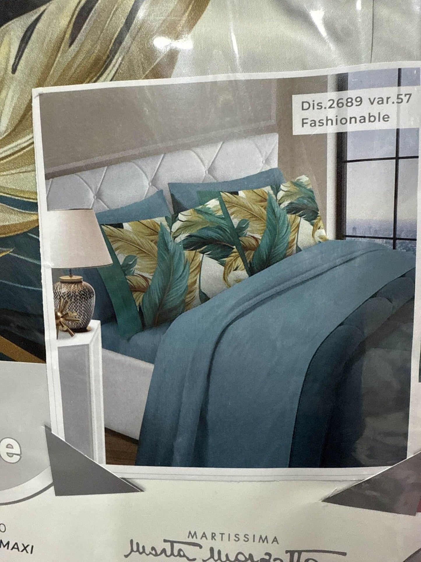 Coppia lenzuola letto matrimoniale Marta Marzotto cotone più 2 federe fantasia due federe tinta unita colore verde Gucci