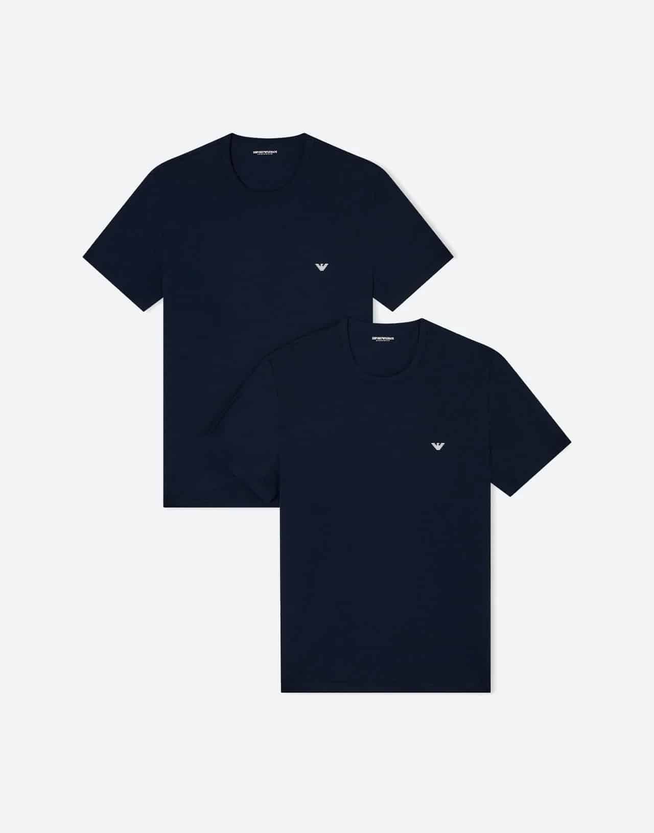 Emporio Armani 2 Pack Lounge Crew Neck Regular T-Shirt Nero