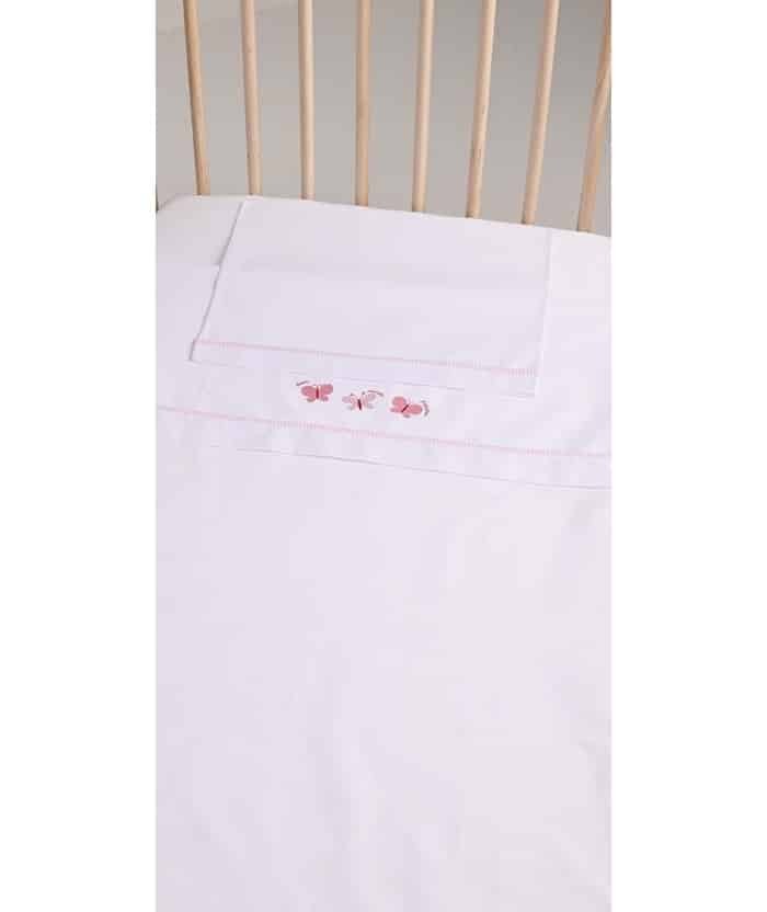 Lenzuolino culla gary 90x120 sopra sotto e federa rosa corallo