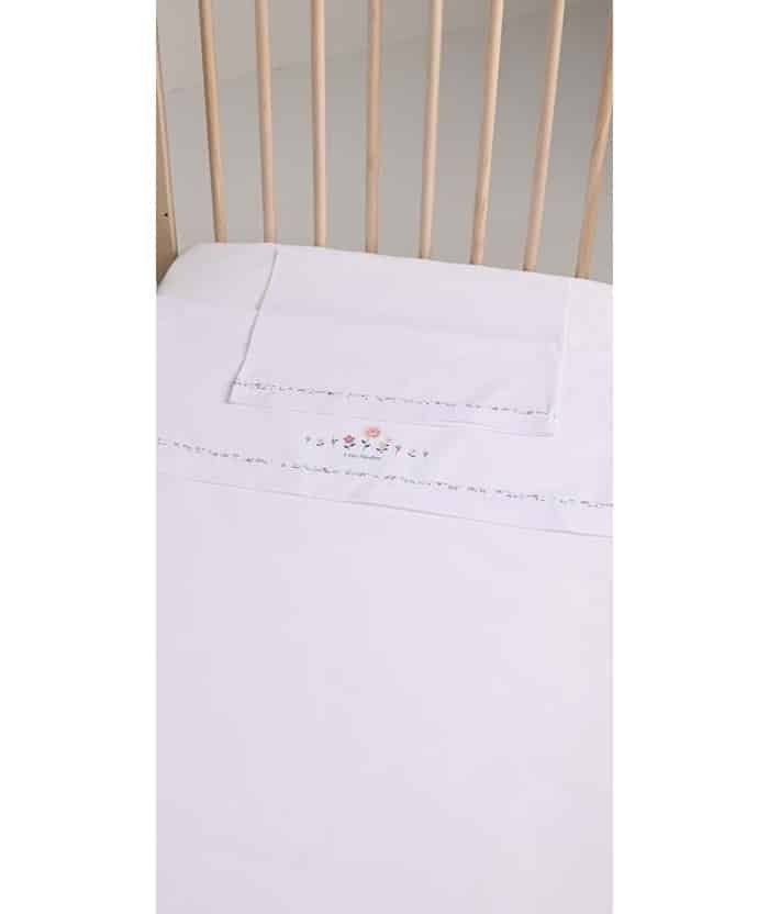 Lenzuolino lettino gary cm 115x175 sotto sopra federa crema corallo