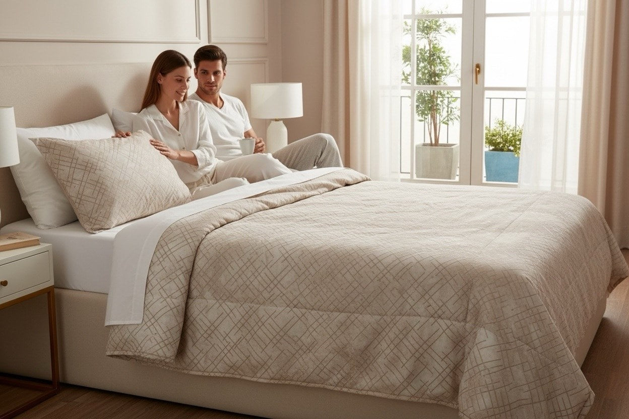 trapuntino vallesusa 2 piazze Jacquard beige oro