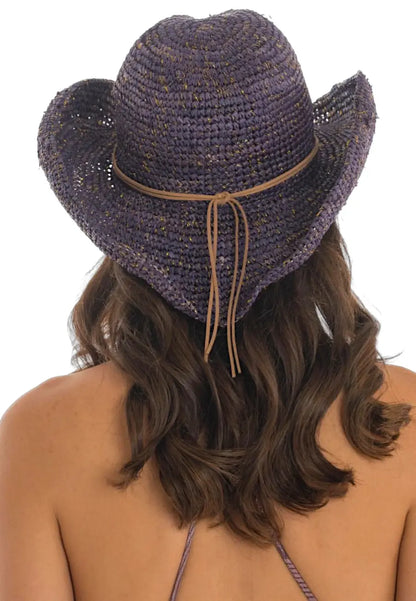 PIN UP cappello donna cowboy pin-up stars rafia viola