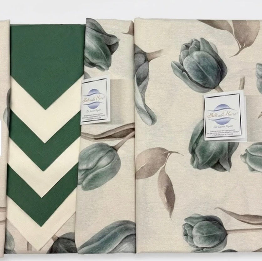 Servizio da tavola Botticelli home tulipa X6 cm 140x180 più sei tovaglioli