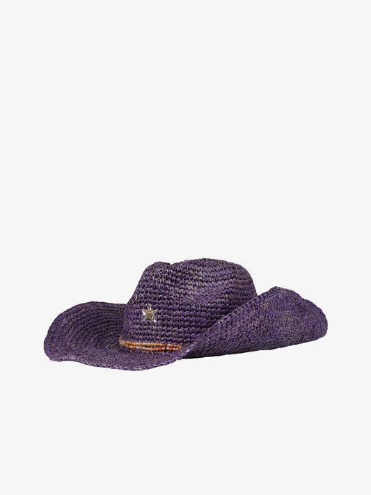 PIN UP cappello donna cowboy pin-up stars rafia viola