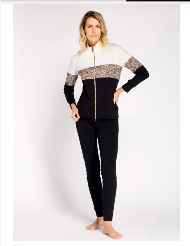 Pigiama tuta  Liu Jo donna nero caldo cotone con zip