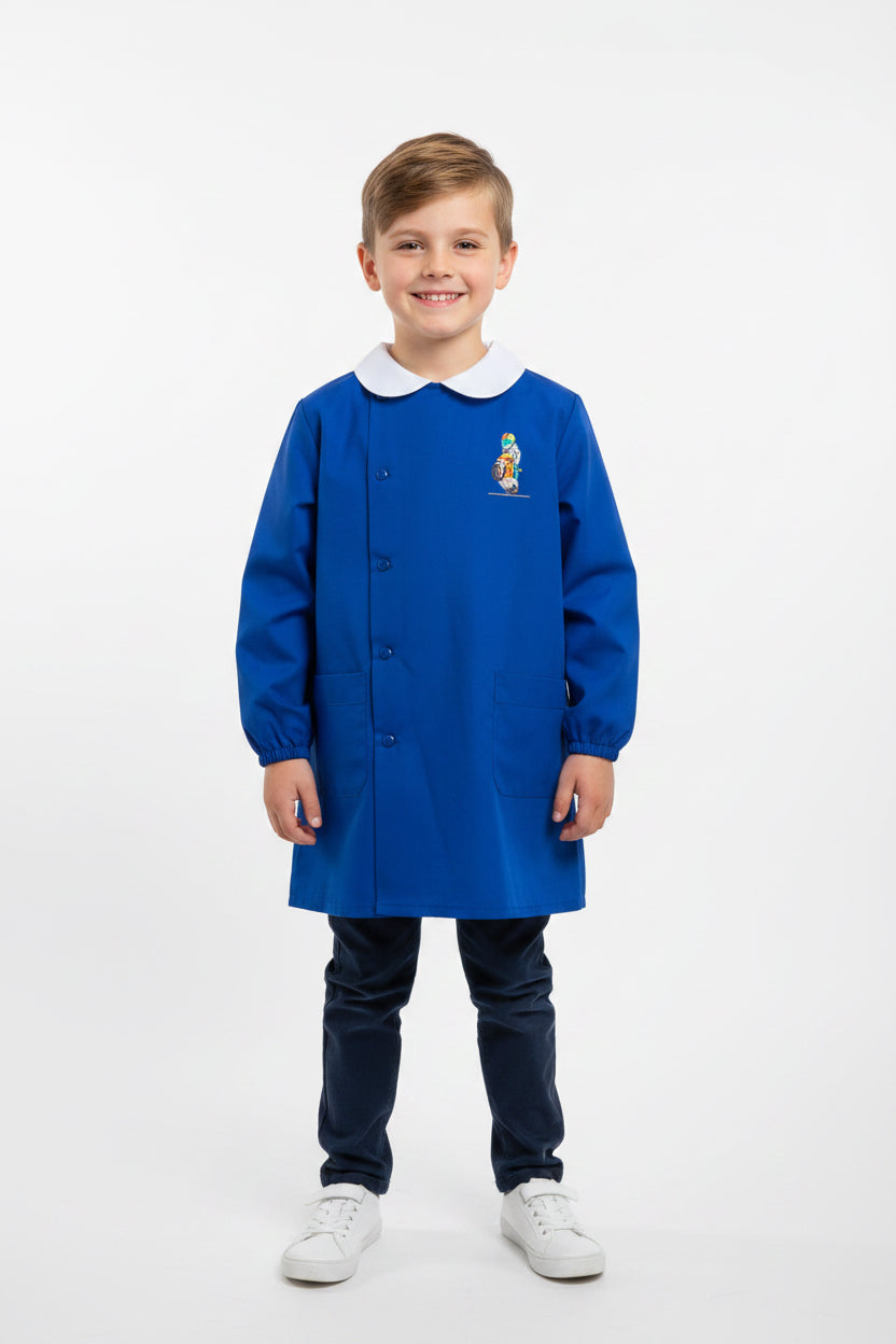 Grembiule bambino scuola cotone con bottoni