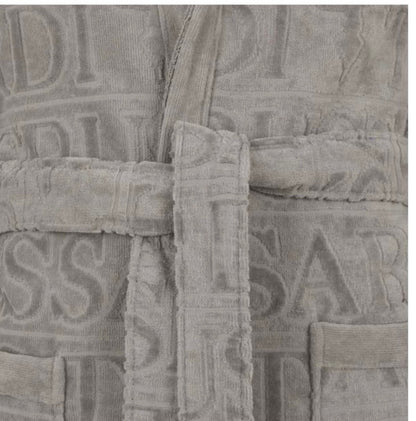 Accappatoio Overlogo ! Trussardi Unisex Con Cappuccio In Pura Spugna Di Cotone -Eleganza E Stile
