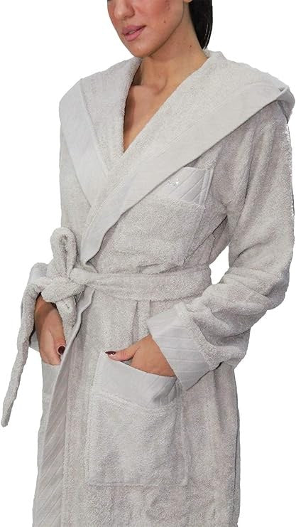 Accappatoio Unisex Liu Jo Modello Diagonale Avorio