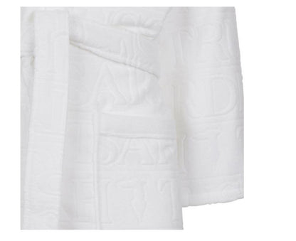 Accappatoio Overlogo ! Trussardi Unisex Con Cappuccio In Pura Spugna Di Cotone -Eleganza E Stile