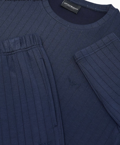 PIGIAMA LUNGO WINTER STRIPE IN JERSEY DI MODAL