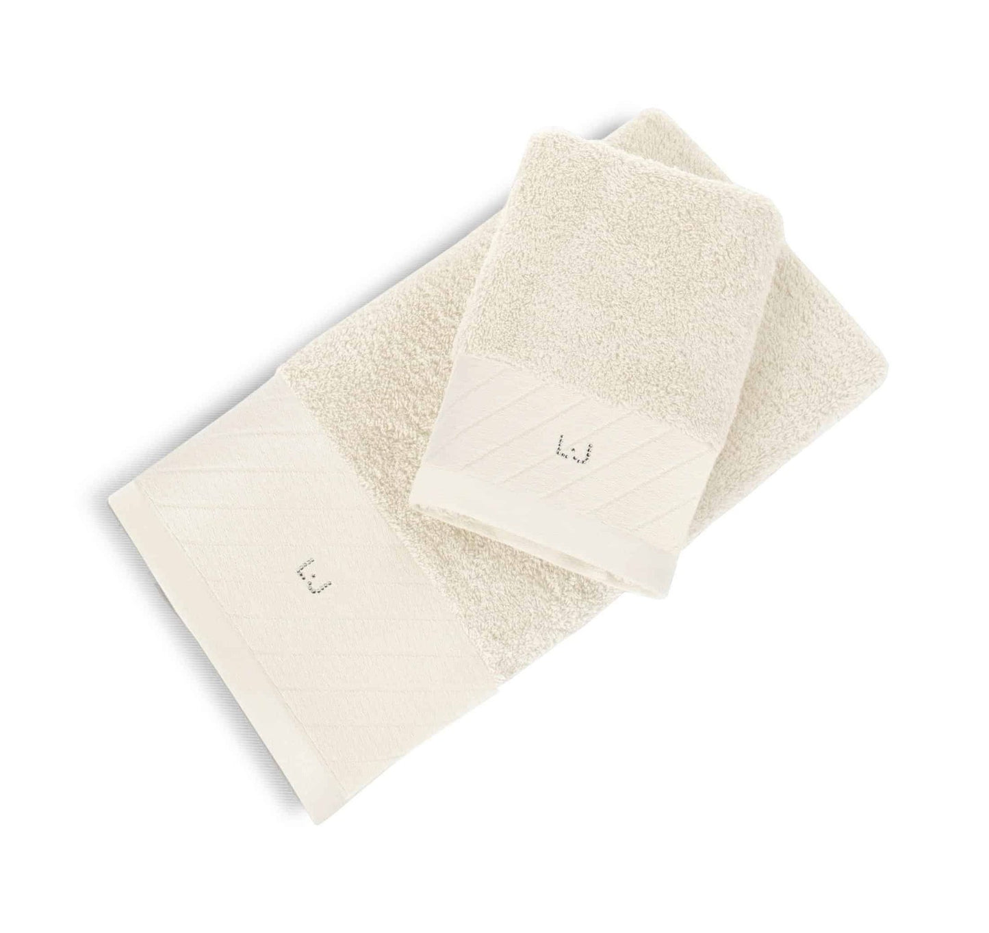 Liu Jo Set Asciugamani 1+1 In Spugna Di Cotone Diagonal