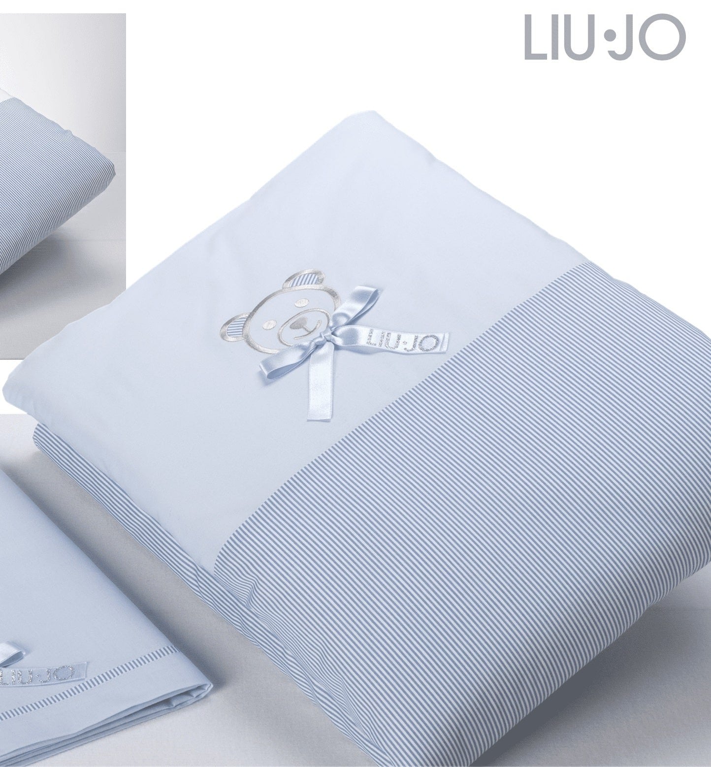 Copri piumino culla Liu Jo 4pz babybear azzurro