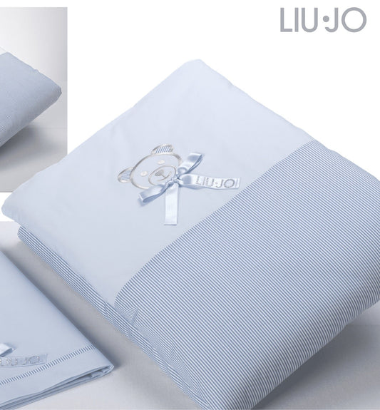 Copri piumino culla Liu Jo 4pz babybear azzurro