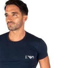 Emporio Armani's 2 Pack Lounge Crew Neck T-Shirt in Blue AF14131