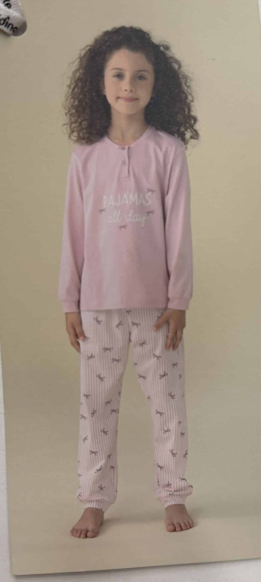 Pigiama bambina noi di notte manica lunga gamba lunga con polsino Jersey cotone glicine