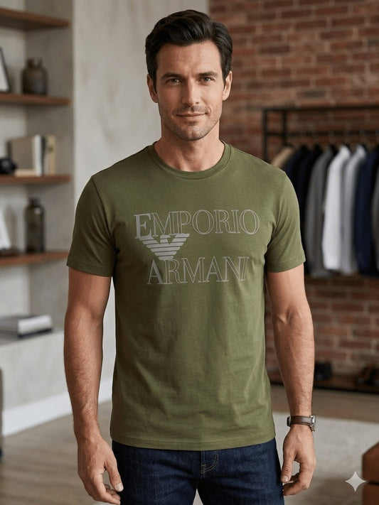 T shirt  beachwear Emporio Armani colore olive
