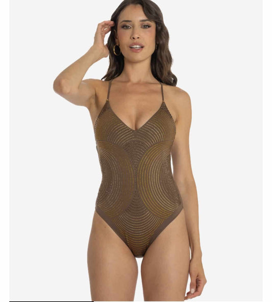 Costumi da bagno PIN UP  intero donna strass 33 giri tinta unita PIN UP