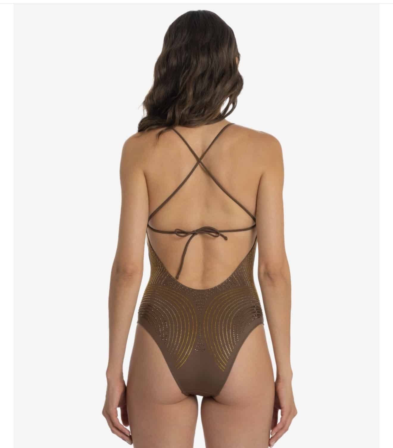 Costumi da bagno PIN UP  intero donna strass 33 giri tinta unita PIN UP