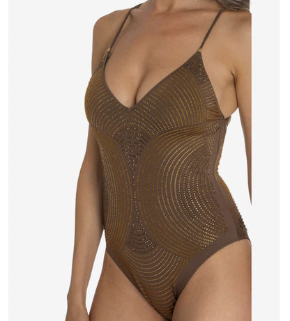 Costumi da bagno PIN UP  intero donna strass 33 giri tinta unita PIN UP