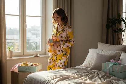 Pigiama donna raso  filo D’Angelo giallo