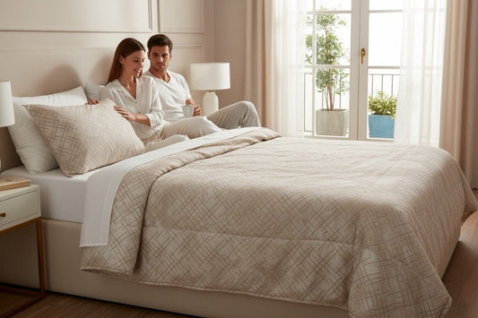 trapuntino vallesusa 2 piazze Jacquard beige oro