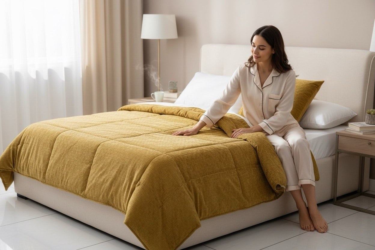Trapunta un posto e mezzo velluto Jacquard Zaira