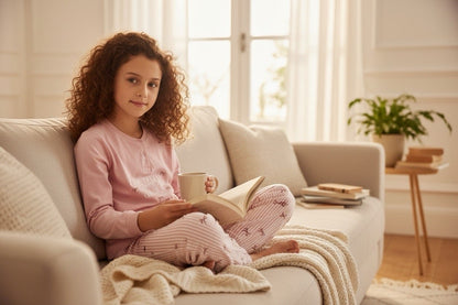 Pigiama bambina noi di notte manica lunga gamba lunga con polsino Jersey cotone glicine