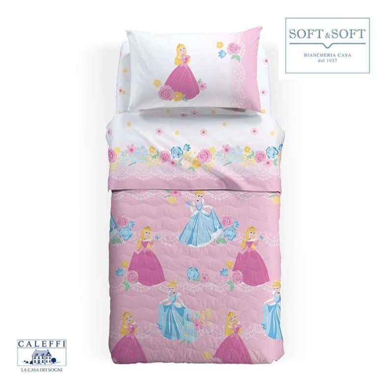Copriletto Piquet  singolo Disney Princess Estate in Cotone Caleffi